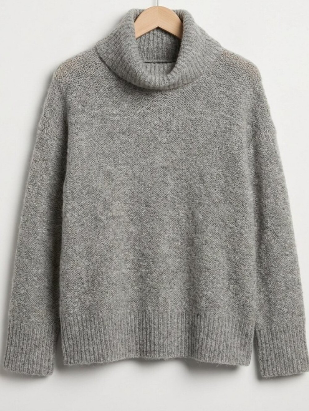 Banana Republic Gray Alpaca Wool Blend Cowl Neck Sweater Size S